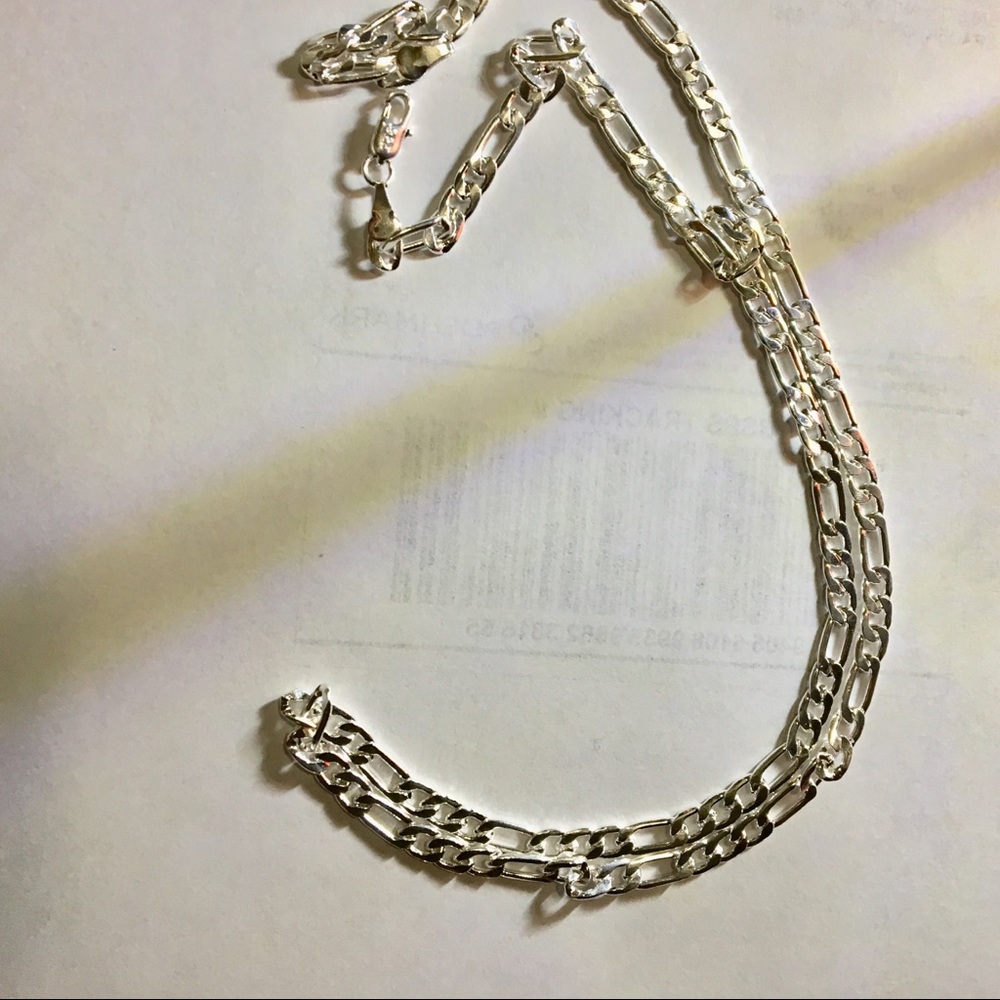 STERLING SILVER 24” FIGARO CHAIN